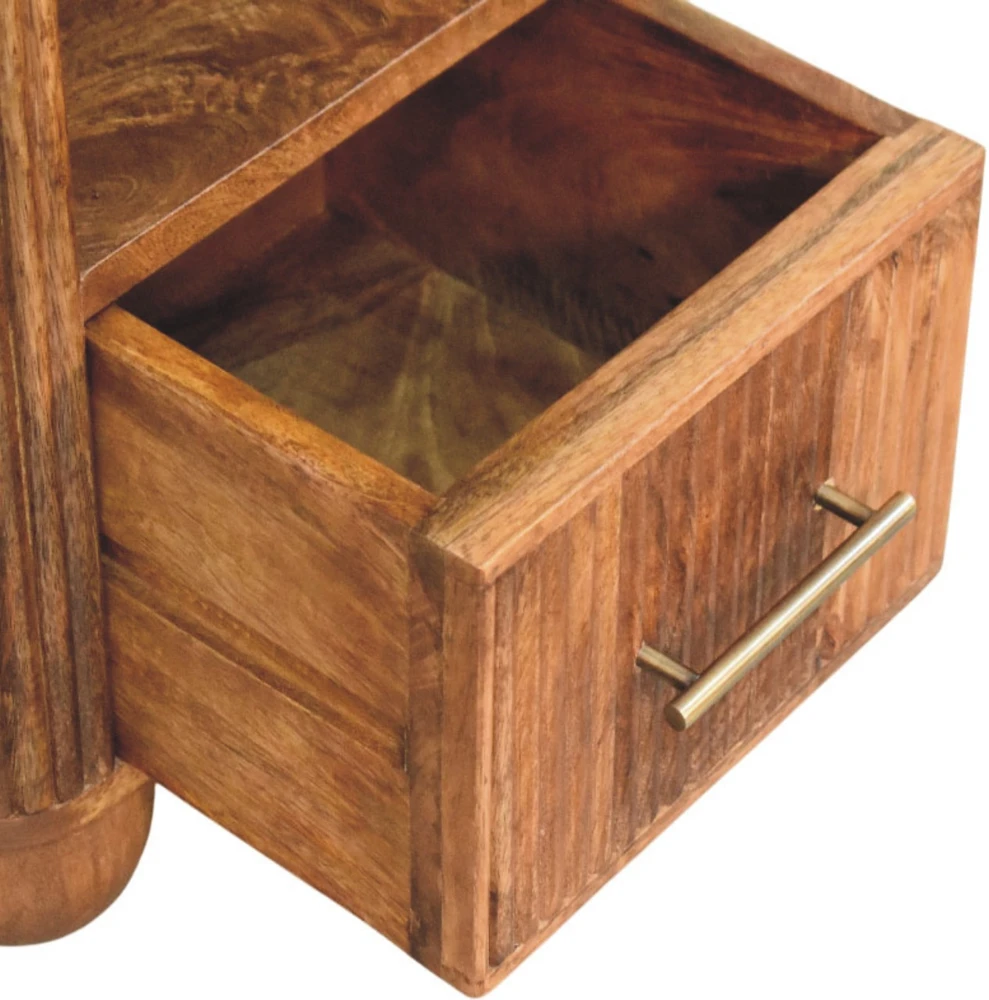 Artisan Furniture Beaumont Marble mango medienos naktinis staliukas su marmuro detale