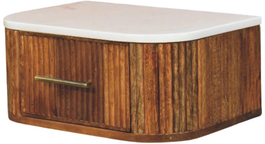 Artisan Furniture Beaumont prie sienos montuojamas mango medienos naktinis staliukas