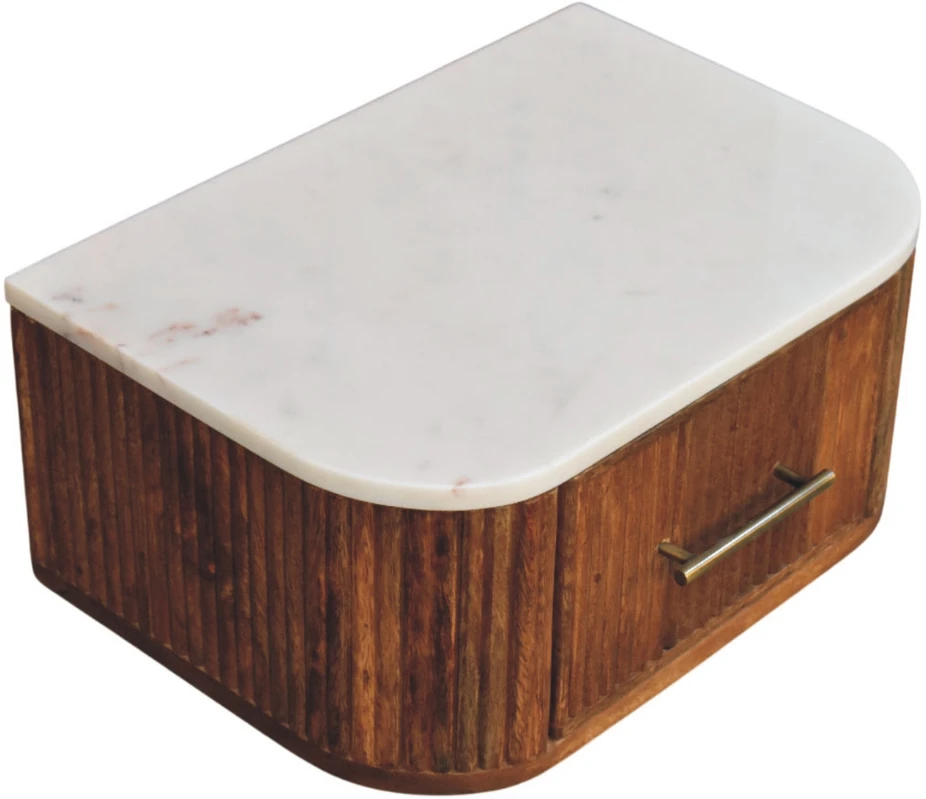 Artisan Furniture Beaumont prie sienos montuojamas mango medienos naktinis staliukas