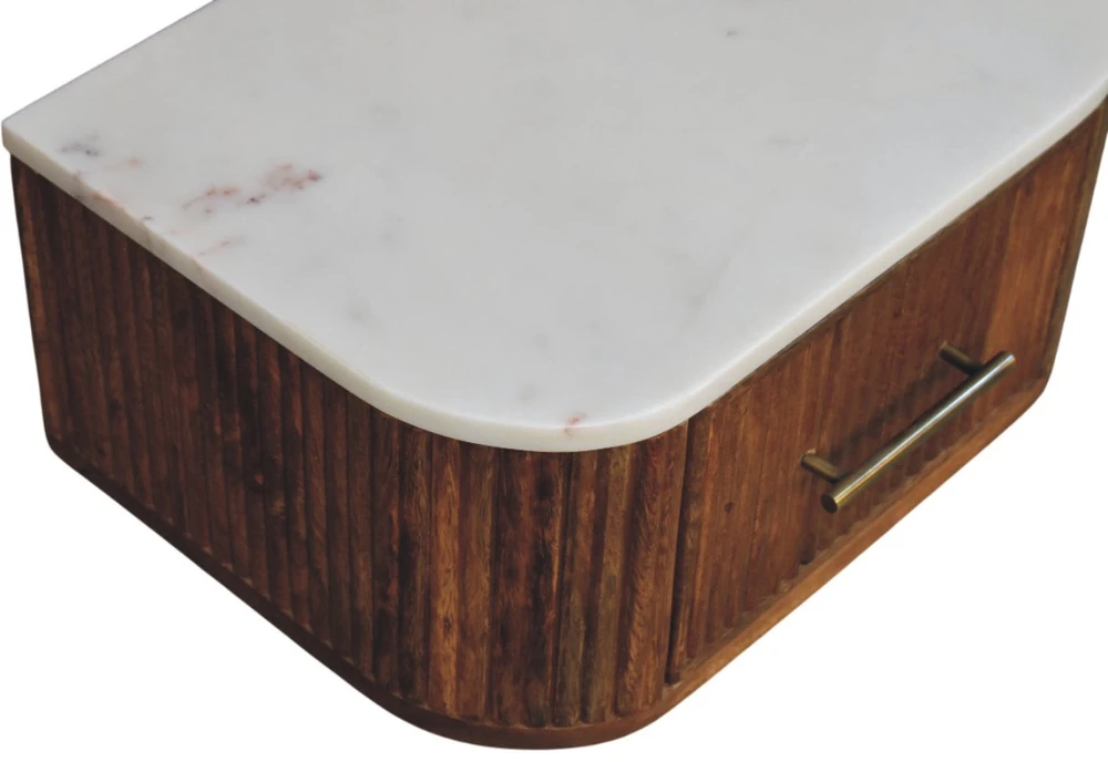 Artisan Furniture Beaumont prie sienos montuojamas mango medienos naktinis staliukas
