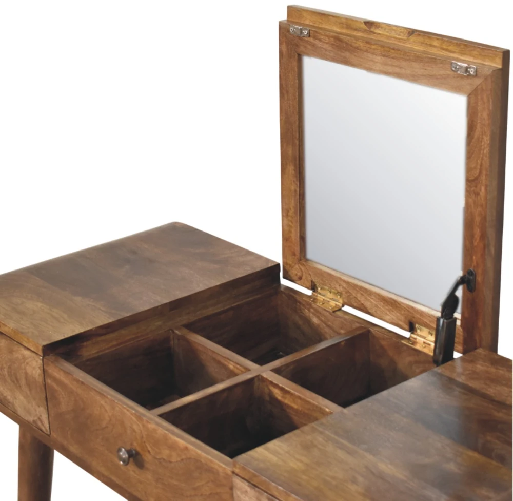 Artisan Furniture Contour Curve Dressing mango medienos kosmetinis staliukas