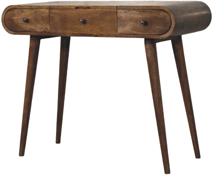 Artisan Furniture Contour Curve Dressing mango medienos kosmetinis staliukas