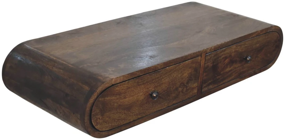 Artisan Furniture Contour prie sienos montuojamas mango medienos konsolinis staliukas