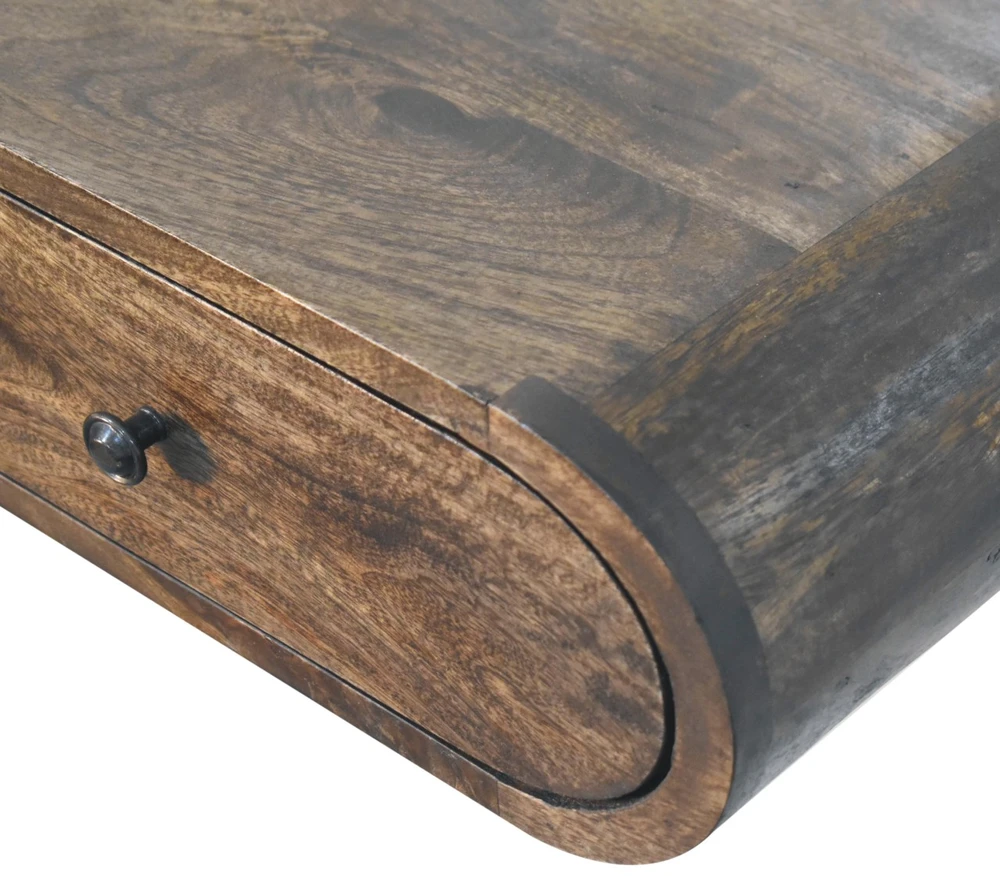 Artisan Furniture Contour prie sienos montuojamas mango medienos konsolinis staliukas