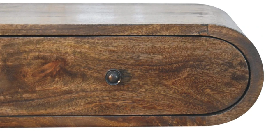 Artisan Furniture Contour prie sienos montuojamas mango medienos konsolinis staliukas