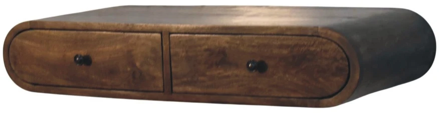 Artisan Furniture Contour prie sienos montuojamas mango medienos konsolinis staliukas
