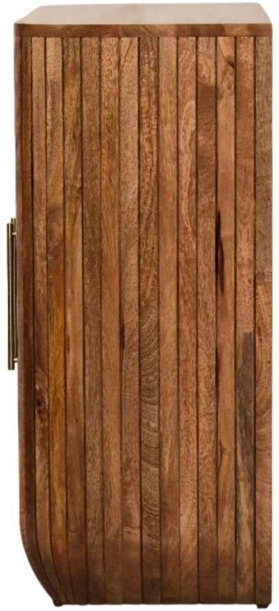 Artisan Furniture Curve su reljefiniu fasadu mango medienos spintelė