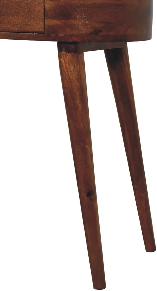 Artisan Furniture Kompaktiškas Albion mango medienos konsolinis staliukas su stalčiumi, kaštono atspalvio