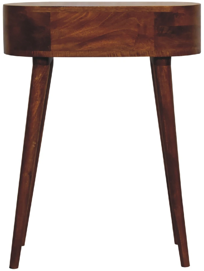 Artisan Furniture Kompaktiškas Albion mango medienos konsolinis staliukas su stalčiumi, kaštono atspalvio