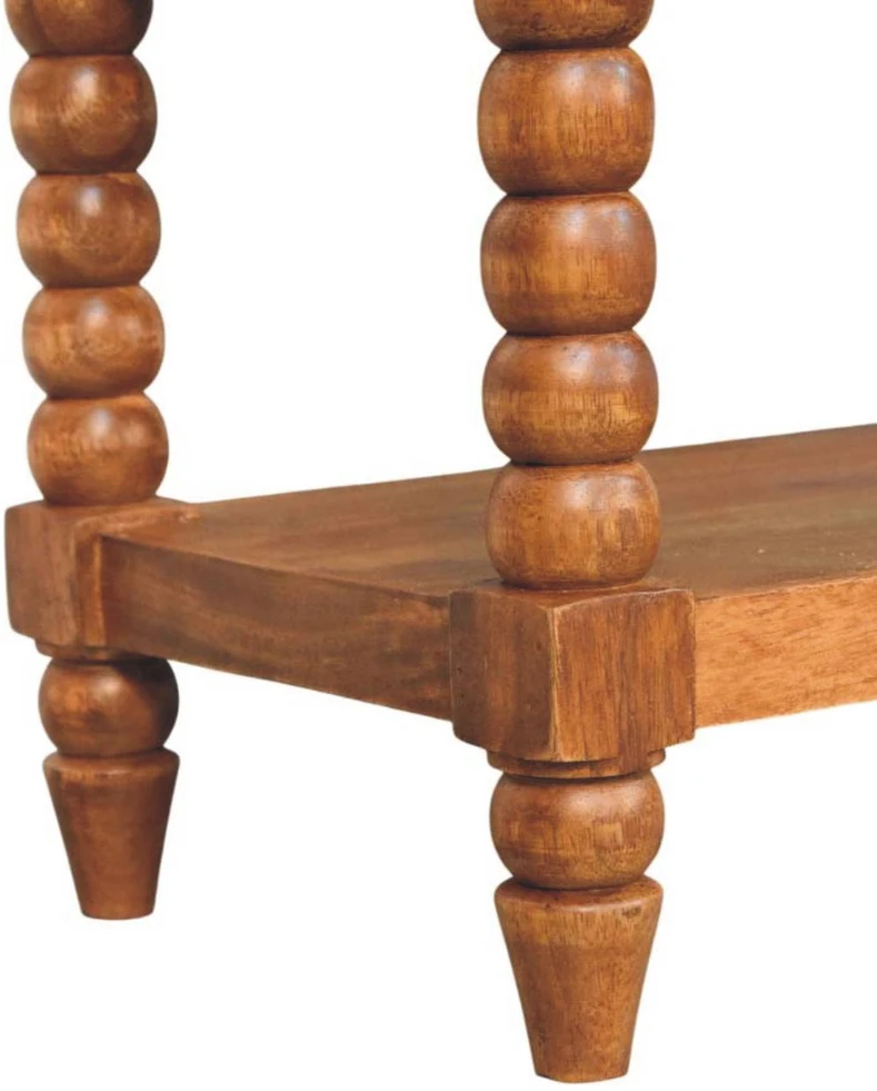 Artisan Furniture Leather Spindle mango medienos suoliukas