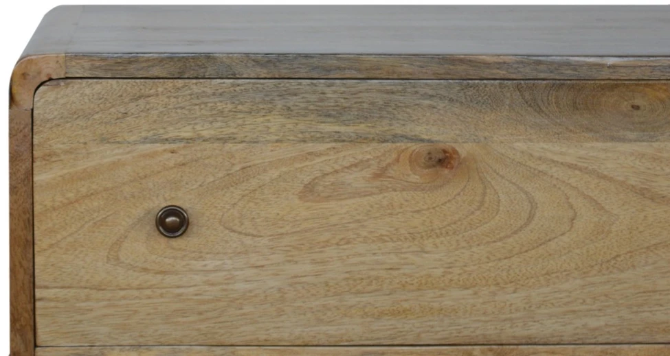 Artisan Furniture Lenkta mango medienos komoda, ąžuolo atspalvio