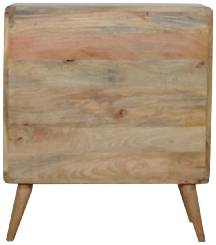 Artisan Furniture Lenkta mango medienos komoda, ąžuolo atspalvio