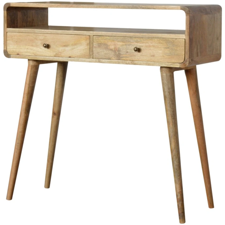 Artisan Furniture Lenktas Ąžuolo konsolinis staliukas