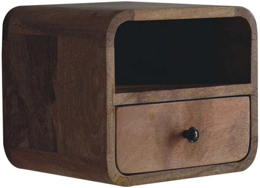 Artisan Furniture Lenktas Ąžuolo mini naktinis staliukas, 30 cm
