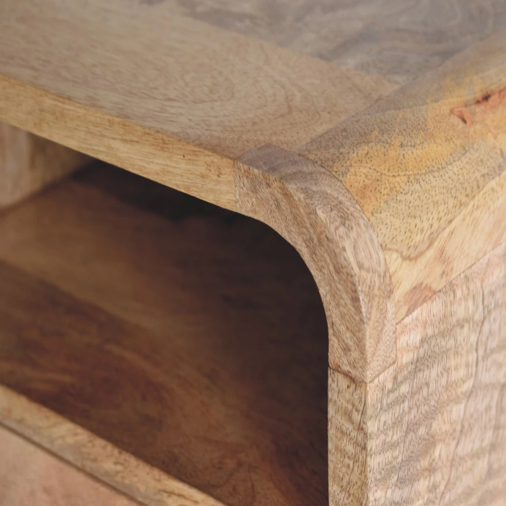 Artisan Furniture Lenktas Ąžuolo mini naktinis staliukas, 30 cm