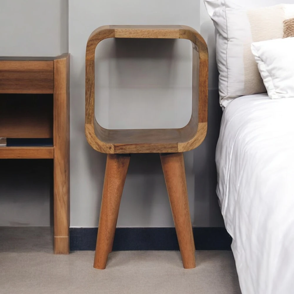 Artisan Furniture Lenktas Ąžuolo mini naktinis staliukas, 20 cm