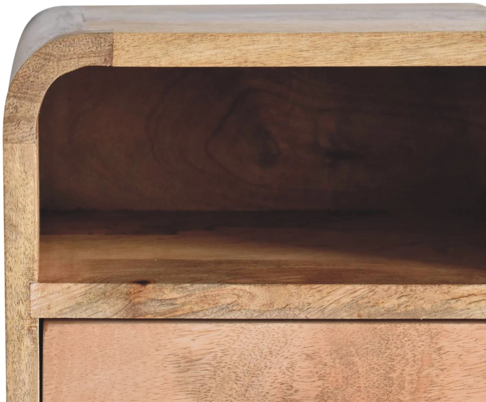 Artisan Furniture Lenktas Ąžuolo mini naktinis staliukas, 30 cm