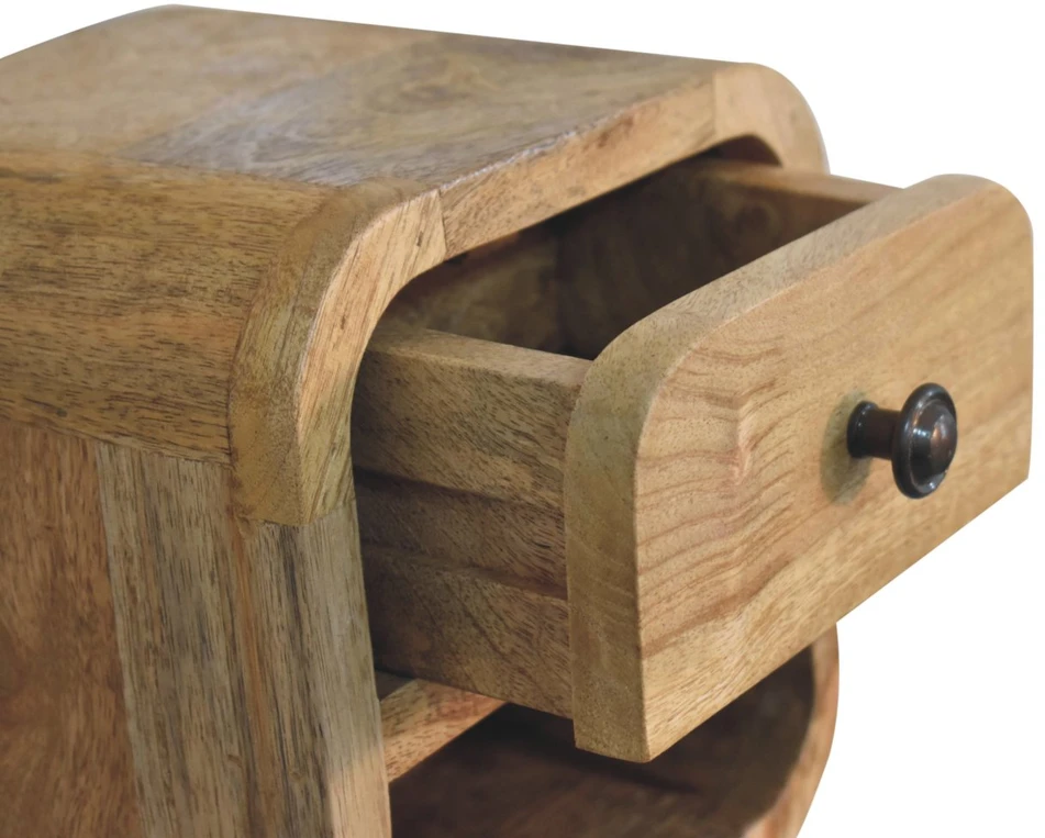 Artisan Furniture Lenktas Ąžuolo mini naktinis staliukas, 20 cm