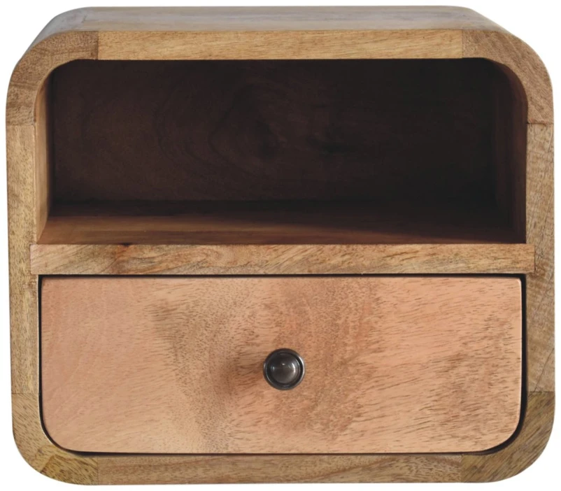 Artisan Furniture Lenktas Ąžuolo mini naktinis staliukas, 30 cm