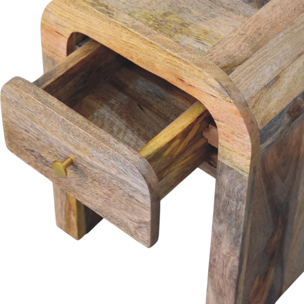 Artisan Furniture Lenktas Ąžuolo Mini naktinis staliukas