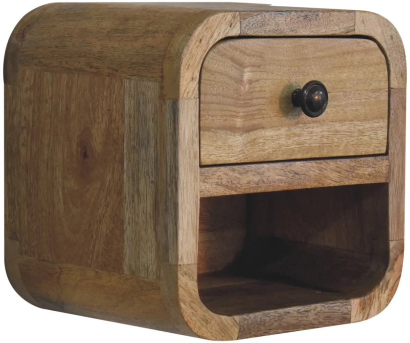 Artisan Furniture Lenktas Ąžuolo mini naktinis staliukas, 20 cm