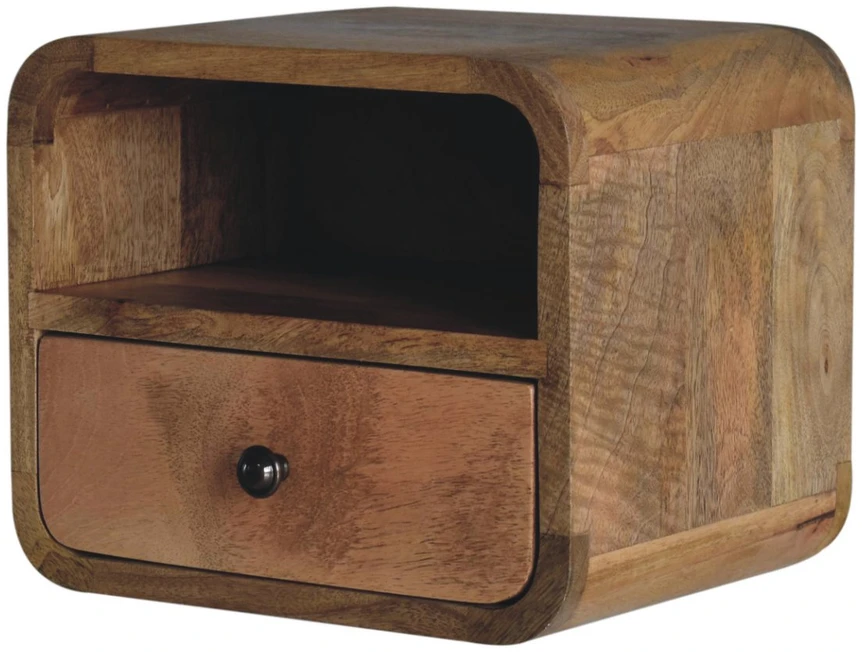 Artisan Furniture Lenktas Ąžuolo mini naktinis staliukas, 30 cm