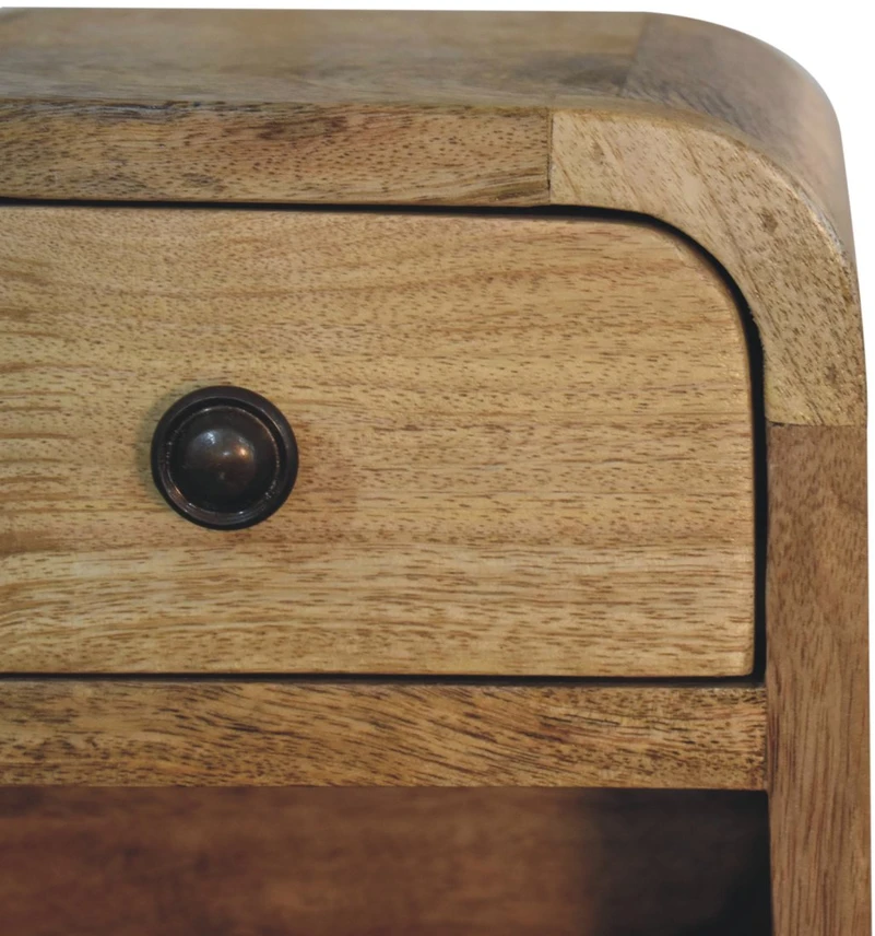 Artisan Furniture Lenktas Ąžuolo mini naktinis staliukas, 20 cm