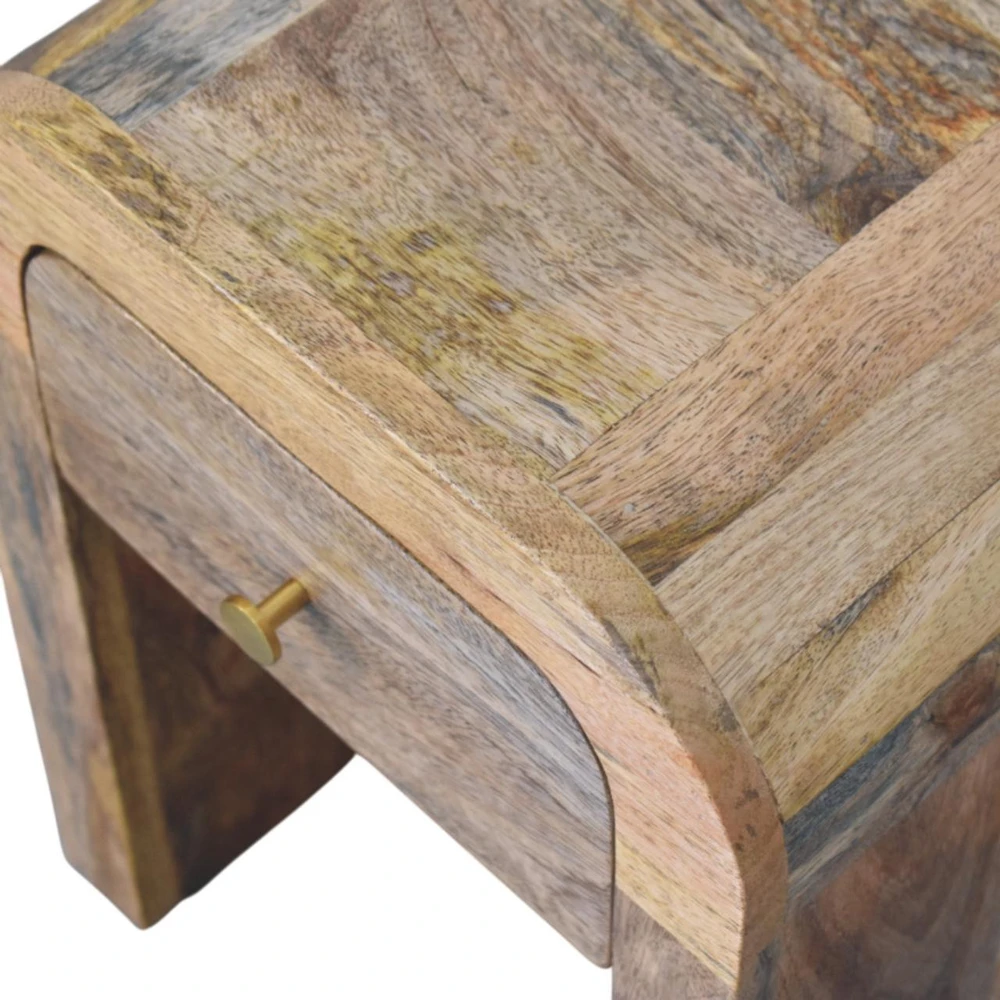 Artisan Furniture Lenktas Ąžuolo Mini naktinis staliukas
