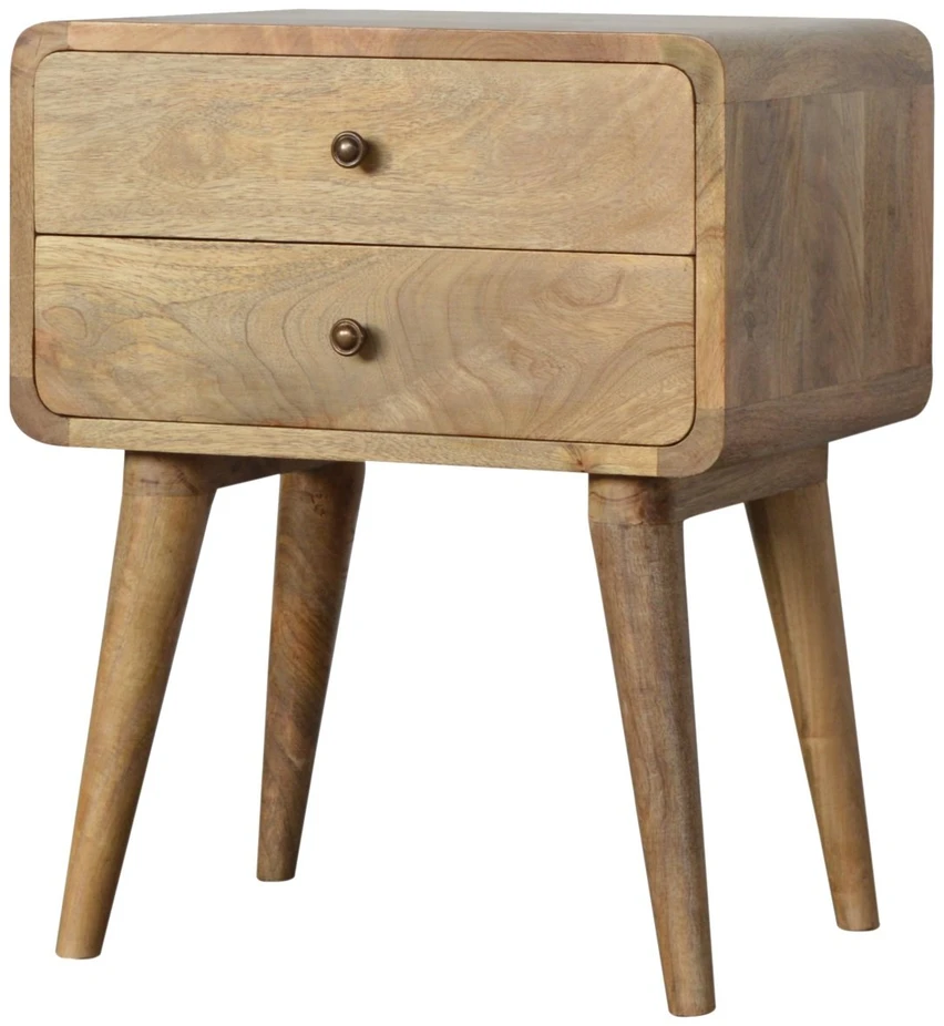 Artisan Furniture Lenktas Ąžuolo naktinis staliukas