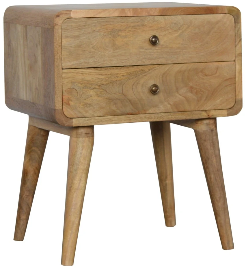 Artisan Furniture Lenktas Ąžuolo naktinis staliukas