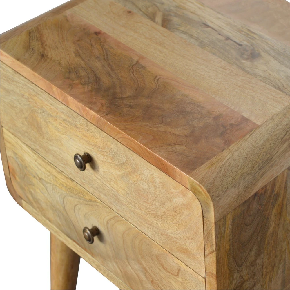 Artisan Furniture Lenktas Ąžuolo naktinis staliukas