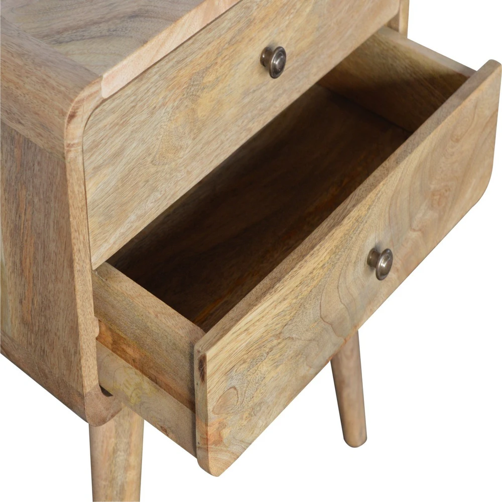 Artisan Furniture Lenktas Ąžuolo naktinis staliukas