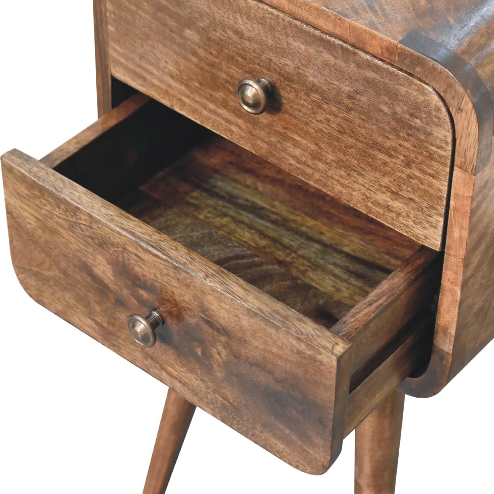 Artisan Furniture Lenktas mini naktinis staliukas, 30 cm