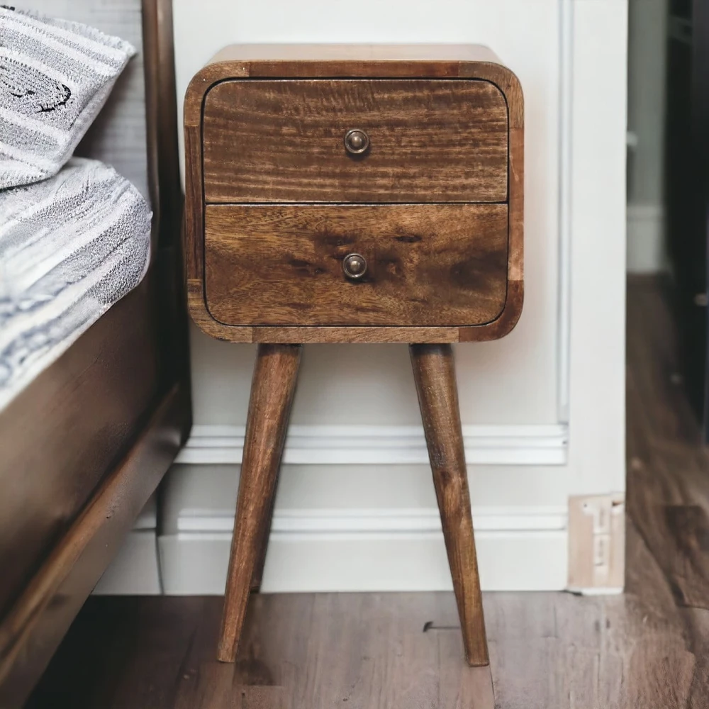 Artisan Furniture Lenktas mini naktinis staliukas, 30 cm