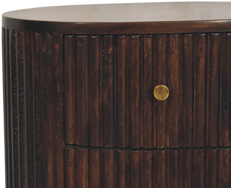 Artisan Furniture Lenktas naktinis staliukas su 3 stalčiais