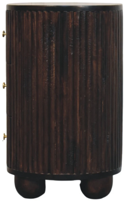 Artisan Furniture Lenktas naktinis staliukas su 3 stalčiais