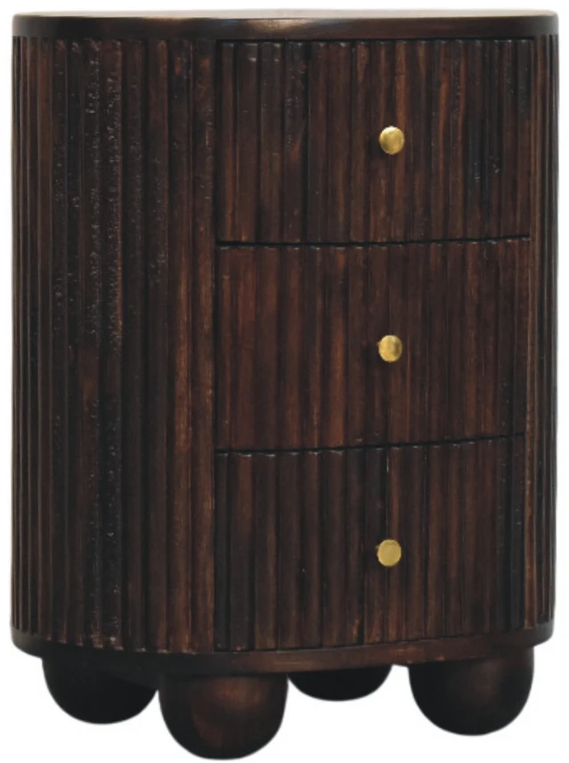 Artisan Furniture Lenktas naktinis staliukas su 3 stalčiais