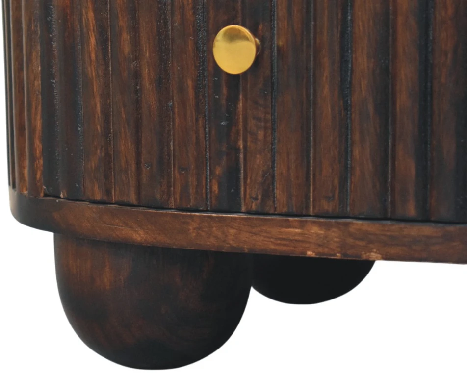 Artisan Furniture Lenktas naktinis staliukas su 3 stalčiais