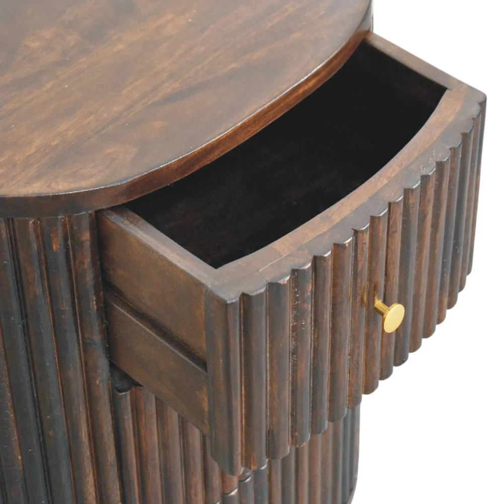Artisan Furniture Lenktas naktinis staliukas su 3 stalčiais