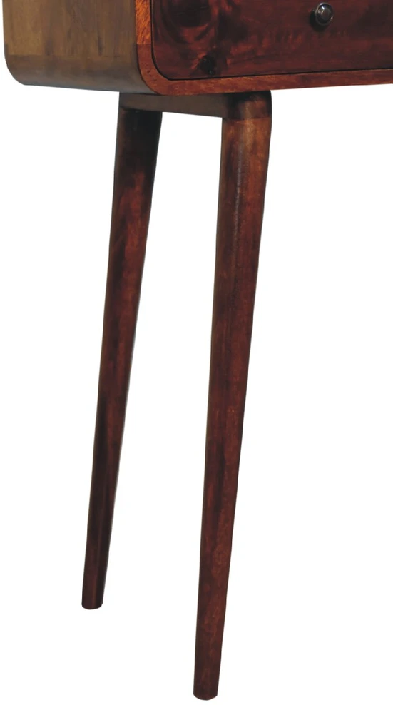 Artisan Furniture Lenktas, riešutmedžio atspalvio konsolinis staliukas, 80 cm