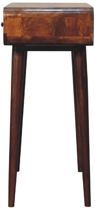 Artisan Furniture Lenktas, riešutmedžio atspalvio konsolinis staliukas, 80 cm