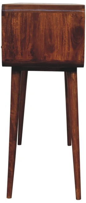 Artisan Furniture Lenktas, riešutmedžio atspalvio konsolinis staliukas, 130 cm