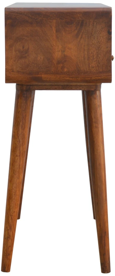 Artisan Furniture Lenktas, riešutmedžio atspalvio konsolinis staliukas, 90 cm