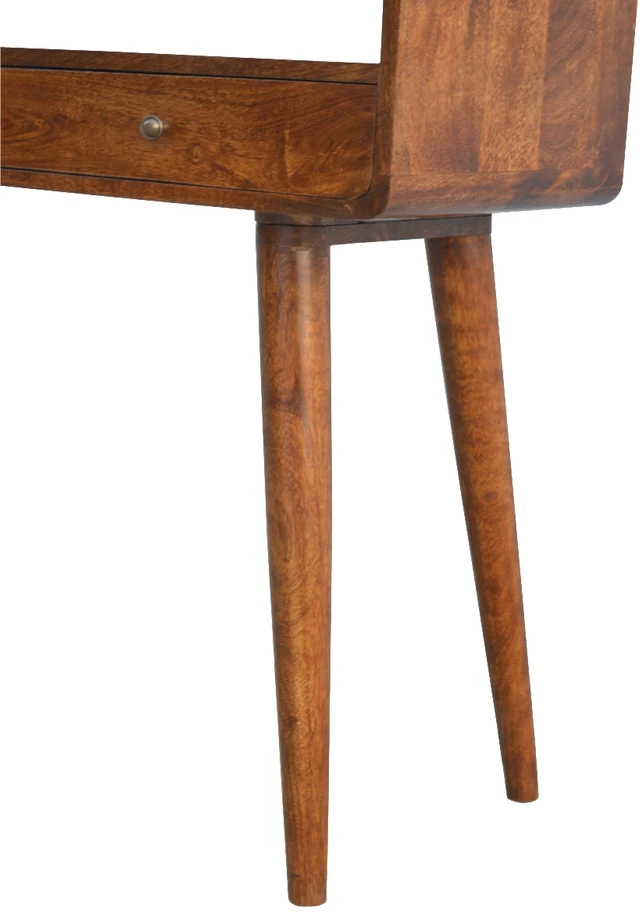 Artisan Furniture Lenktas, riešutmedžio atspalvio konsolinis staliukas, 90 cm