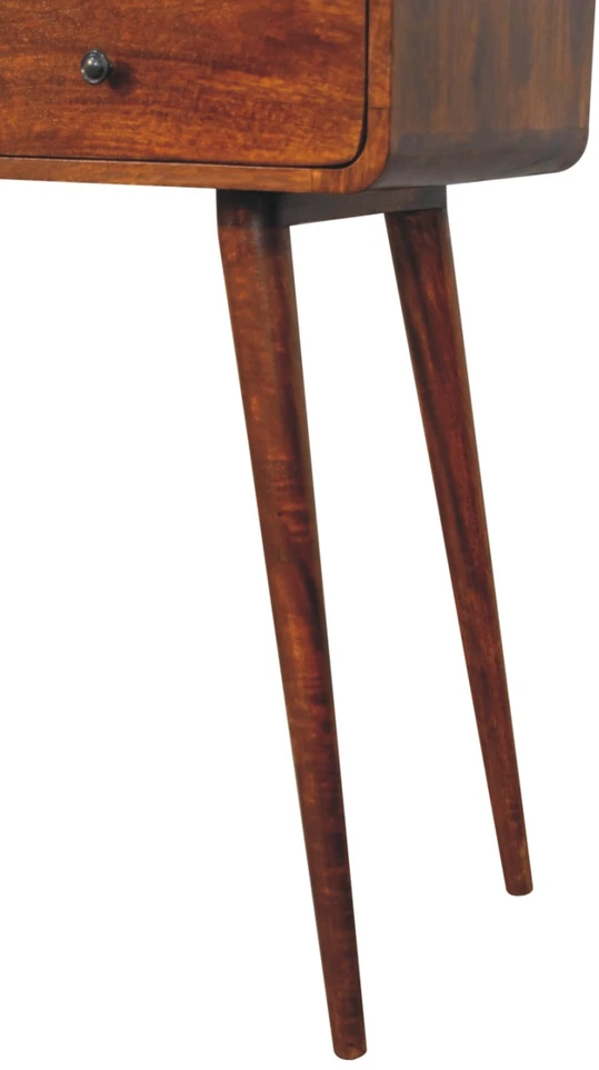 Artisan Furniture Lenktas, riešutmedžio atspalvio konsolinis staliukas, 130 cm