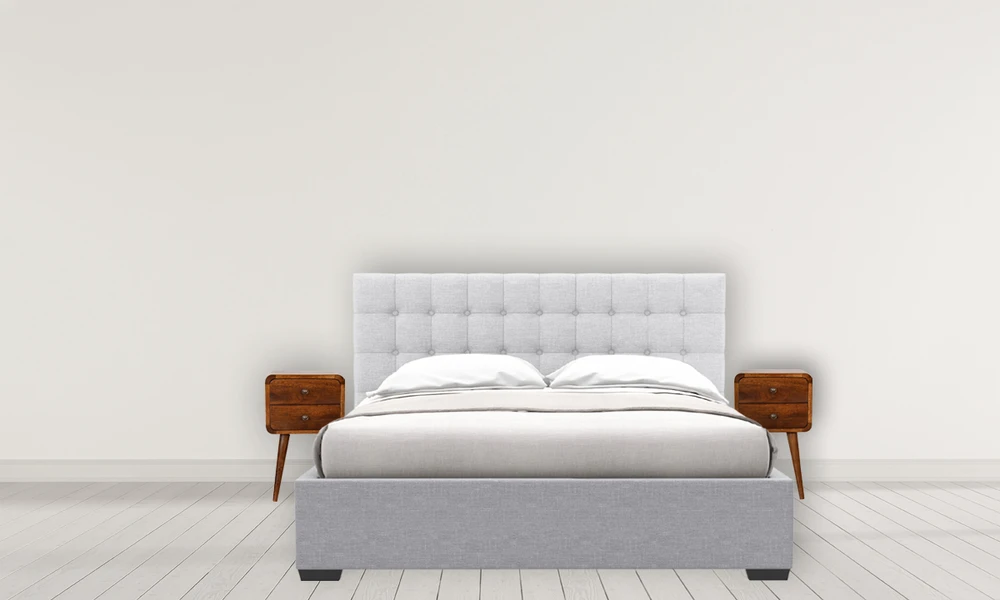 Artisan Furniture Lenktas, riešutmedžio atspalvio mini naktinis staliukas, 30 cm