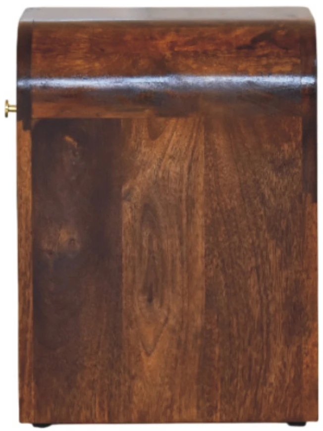 Artisan Furniture Lenktas, riešutmedžio atspalvio mini naktinis staliukas, 30 cm