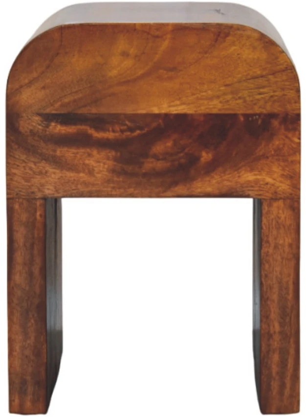 Artisan Furniture Lenktas, riešutmedžio atspalvio mini naktinis staliukas, 30 cm