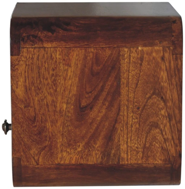 Artisan Furniture Lenktas, riešutmedžio atspalvio mini naktinis staliukas, 30 cm