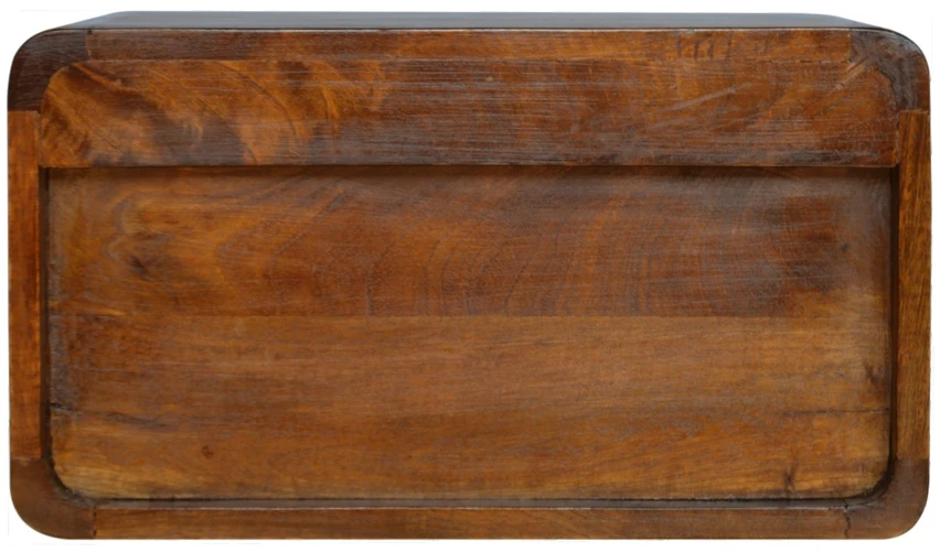 Artisan Furniture Lenktas, riešutmedžio atspalvio naktinis staliukas